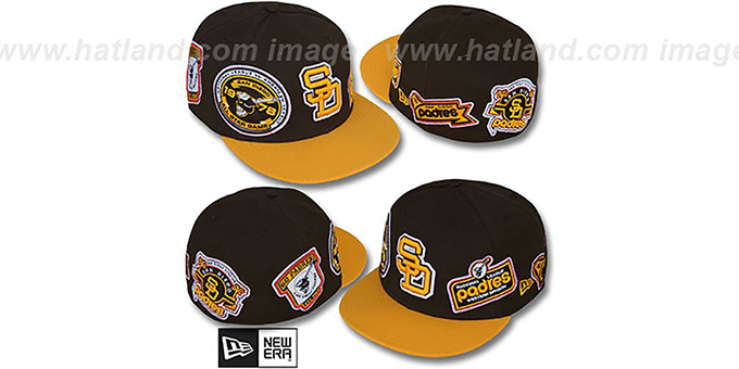 Padres 'DEEZ PATCHES' Brown-Gold Fitted Hat by New Era