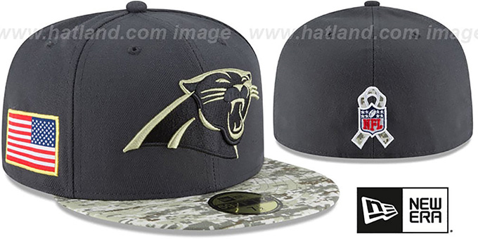 Panthers '2016 SALUTE-TO-SERVICE' Grey-Desert Fitted Hat by New Era