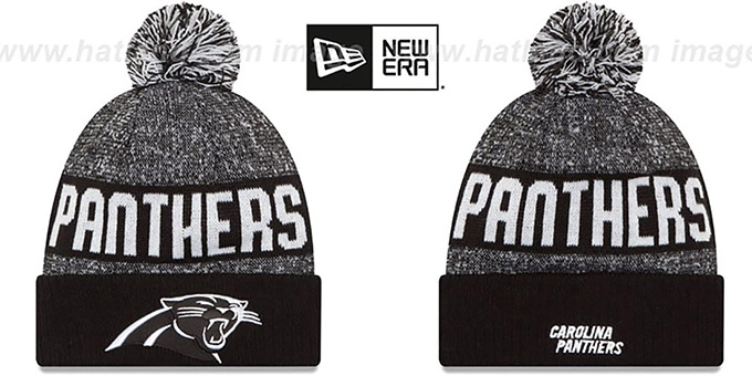 Panthers '2016 STADIUM' Black-White Knit Beanie Hat by New Era