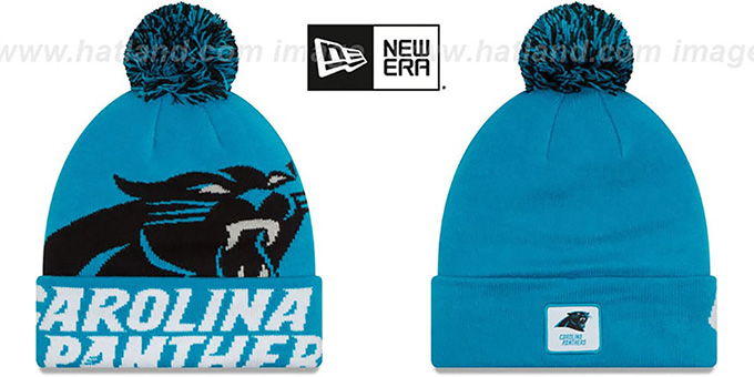 Panthers 'COLOSSAL-TEAM' Blue Knit Beanie Hat by New Era