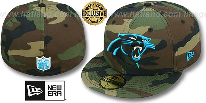 Panthers 'NFL TEAM-BASIC' Army Camo Fitted Hat by New Era