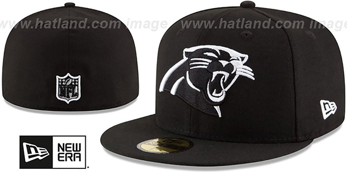 Panthers 'NFL TEAM-BASIC' Black-White Fitted Hat by New Era