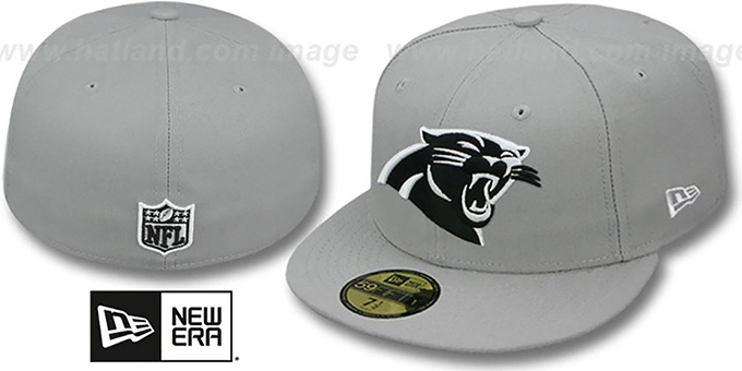 Panthers 'NFL TEAM-BASIC' Grey-Black-White Fitted Hat by New Era