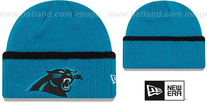 Panthers 'RIBBED-UP' Blue Knit Beanie Hat by New Era