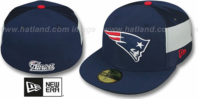 Patriots  'NFL JERSEY-STRIPE' Navy Fitted Hat by New Era