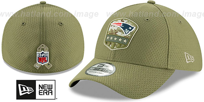 Patriots '2019 SALUTE-TO-SERVICE FLEX' Olive Hat by New Era