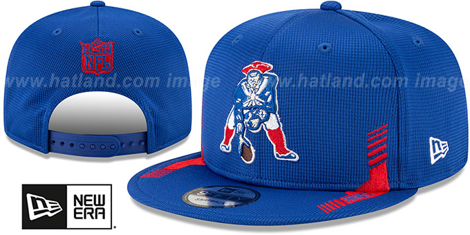 Patriots '2021 NFL THROWBACK SIDELINE HOME SNAPBACK' Royal Hat by New Era