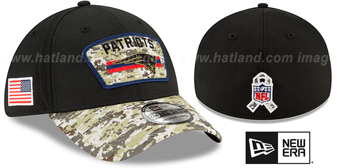 Patriots '2021 SALUTE-TO-SERVICE FLEX' Black-Desert Hat by New Era