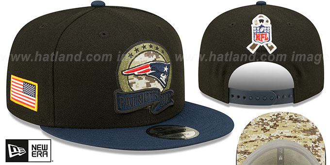 Patriots '2022 SALUTE-TO-SERVICE SNAPBACK' Black-Navy Hat by New Era