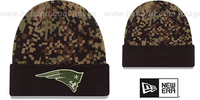 Patriots 'ARMY CAMO PRINT-PLAY' Knit Beanie Hat by New Era