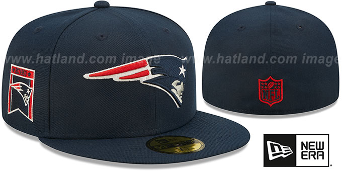 Patriots 'BANNER SIDE-PATCH' Navy Fitted Hat by New Era