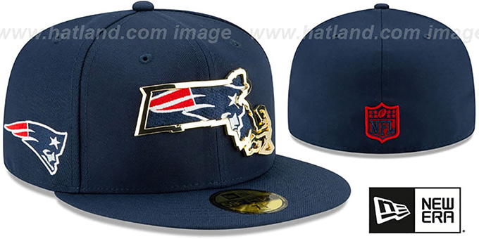 Patriots 'GOLD STATED INSIDER' Navy Fitted Hat by New Era