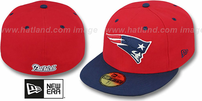 Patriots 'NFL 2T-TEAM-BASIC' Red-Navy Fitted Hat by New Era