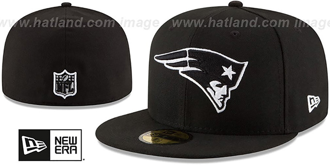 Patriots 'NFL TEAM-BASIC' Black-White Fitted Hat by New Era