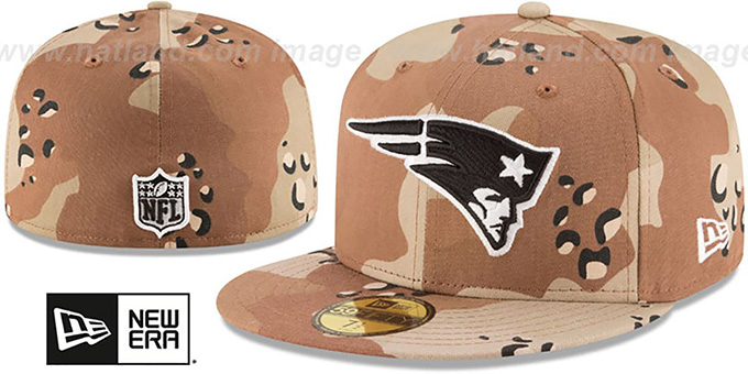 Patriots 'NFL TEAM-BASIC' Desert Storm Camo Fitted Hat by New Era