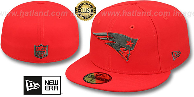 Patriots 'NFL TEAM-BASIC' Fire Red-Charcoal Fitted Hat by New Era