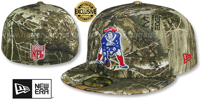 Patriots 'NFL THROWBACK TEAM-BASIC' Realtree Camo Fitted Hat by New Era