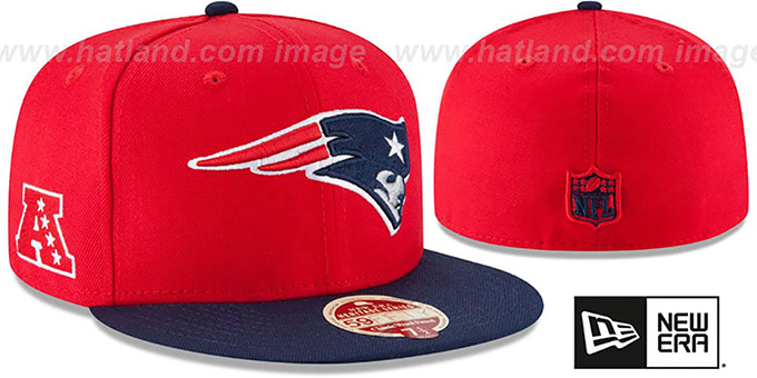 Patriots 'NFL WOOL-STANDARD' Red-Navy Fitted Hat by New Era