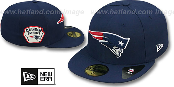 Patriots 'SIDE TEAM-PATCH' Navy Fitted Hat by New Era