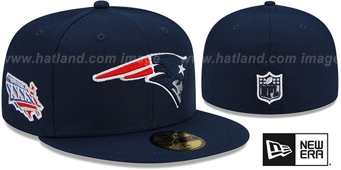 Patriots 'SUPER BOWL XXXVI SIDE-PATCH' Navy Fitted Hat by New Era