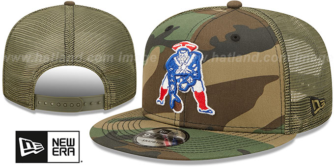 Patriots 'THROWBACK ARMY CAMO TRUCKER' Hat by New Era