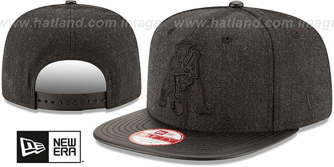 Patriots 'THROWBACK LEATHER-MATCH SNAPBACK' Black Hat by New Era