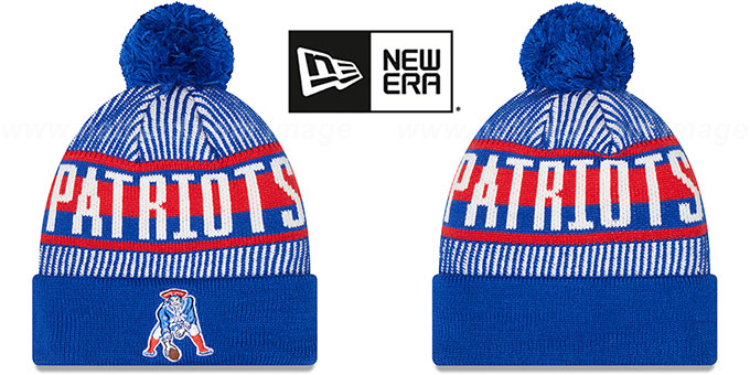 Patriots 'THROWBACK STRIPED' Knit Beanie Hat by New Era