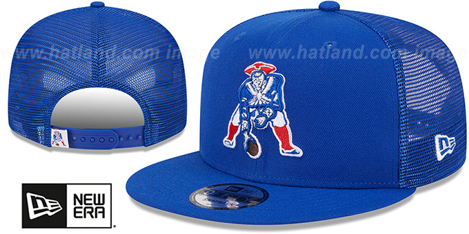 Patriots 'THROWBACK TEAM-BASIC TRUCKER SNAPBACK' Royal Hat by New Era