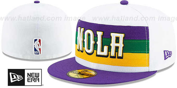 Pelicans 19-20 'CITY-SERIES' White-Purple Fitted Hat by New Era