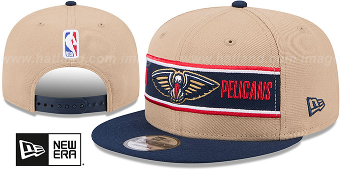 Pelicans '2024 NBA DRAFT SNAPBACK' Camel-Navy Hat by New Era