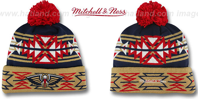 Pelicans 'GEOTECH' Knit Beanie by Mitchell and Ness