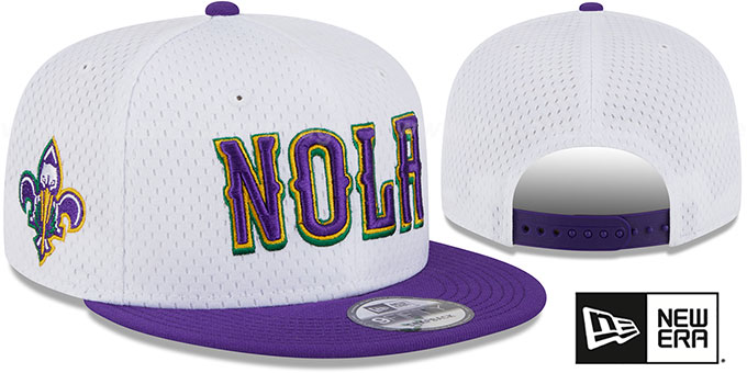 Pelicans 'MESH-CROWN SNAPBACK' White-Purple Hat by New Era