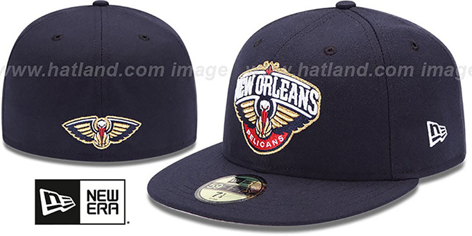 Pelicans 'SECONDARY TEAM-BASIC' Navy Hat by New Era