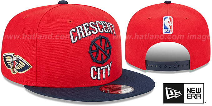 Pelicans 'STATEMENT SNAPBACK' Red-Navy Hat by New Era