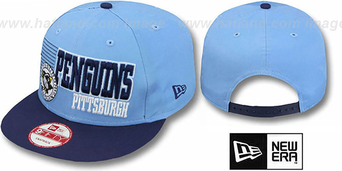 Penguins '2T BORDERLINE SNAPBACK' Sky-Navy Hat by New Era