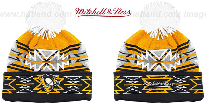 Penguins 'GEOTECH' Knit Beanie by Mitchell and Ness