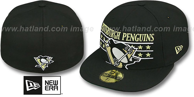 Penguins 'STAR STUDDED' Black Fitted Hat by New Era