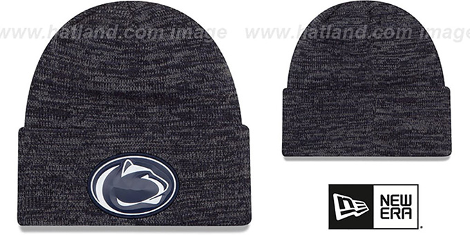 Penn State 'BEVEL' Navy-Grey Knit Beanie Hat by New Era