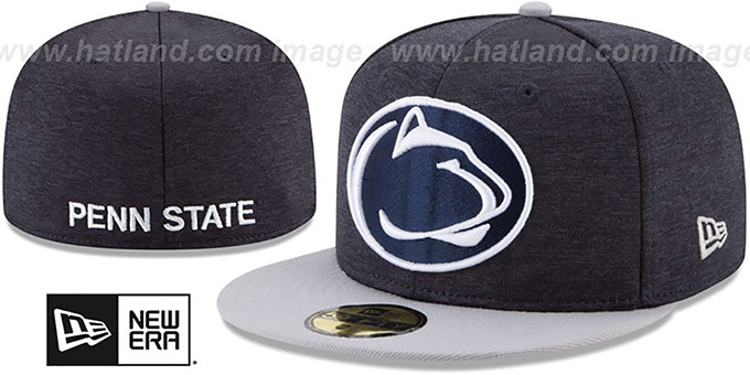 Penn State 'HEATHER-HUGE' Navy-Grey Fitted Hat by New Era