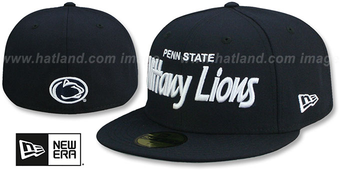 Penn State 'NCAA TEAM-SCRIPT' Navy Fitted Hat by New Era