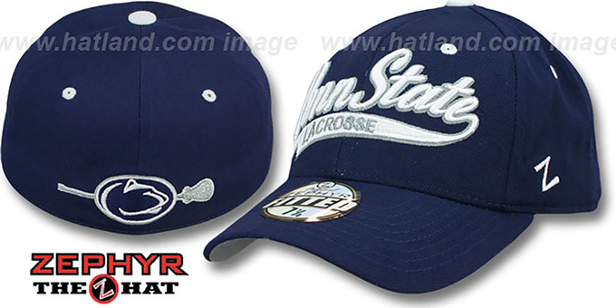 Penn State 'SWOOP LACROSSE' Navy Fitted Hat by Zephyr