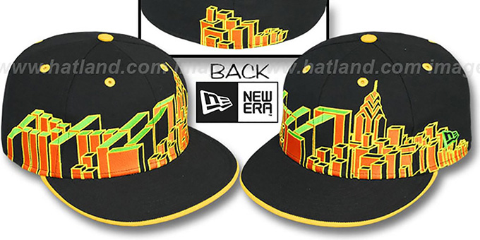 Philadelphia 'PHI BLOCK CITY-SKYLINE' Rasta Fitted Hat by New Era