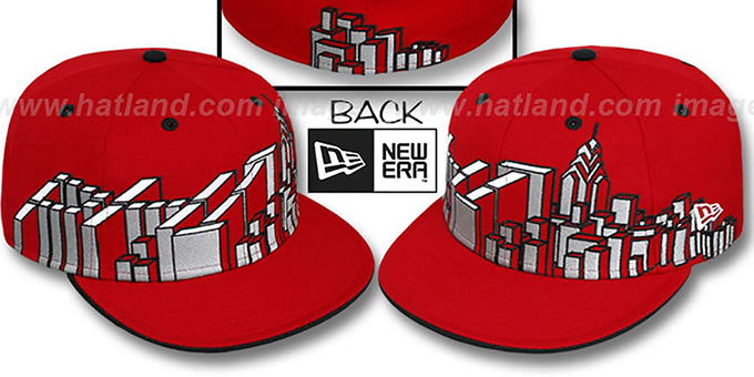 Philadelphia 'PHI BLOCK CITY-SKYLINE' Red Fitted Hat by New Era