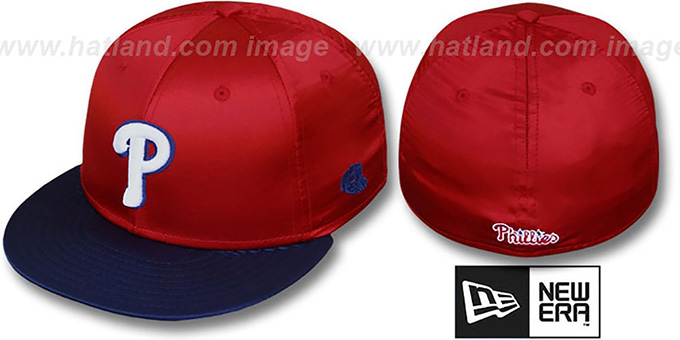 Phillies '2T SATIN CLASSIC' Red-Navy Fitted Hat by New Era