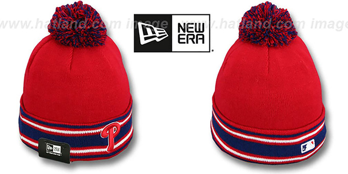 Phillies 'AC-ONFIELD' Red Knit Beanie Hat by New Era