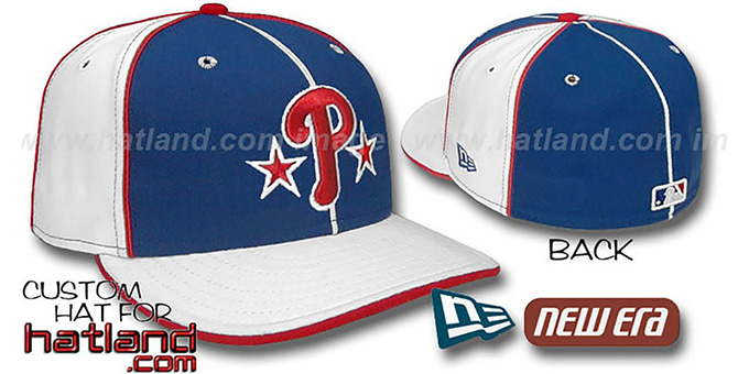 Phillies BP 'PINWHEEL-3' Royal-White Fitted Hat by New Era