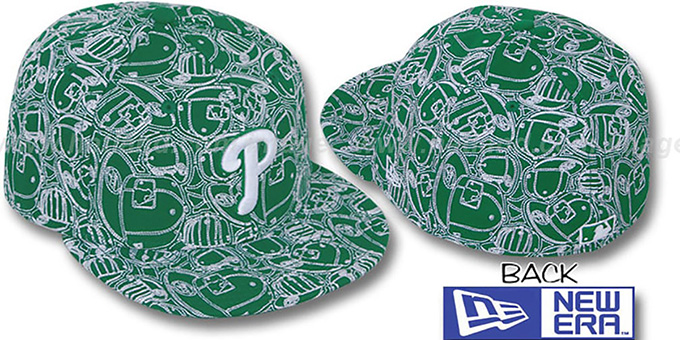 Phillies 'CHAOS PUFFY' Kelly-White Fitted Hat by New Era