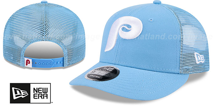 Phillies 'COOP LOW-CROWN TRUCKER SNAPBACK' Sky Hat by New Era