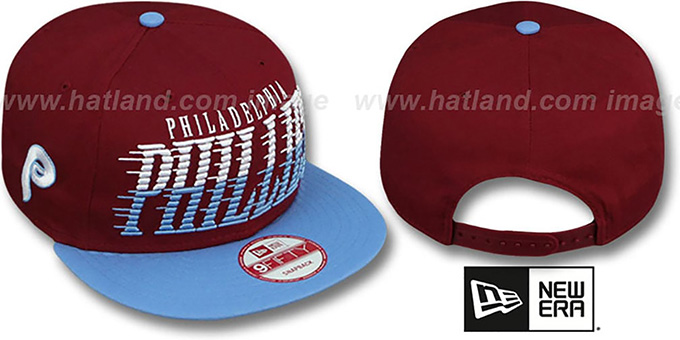 Phillies COOP 'SAILTIP SNAPBACK' Burgundy-Sky Hat by New Era