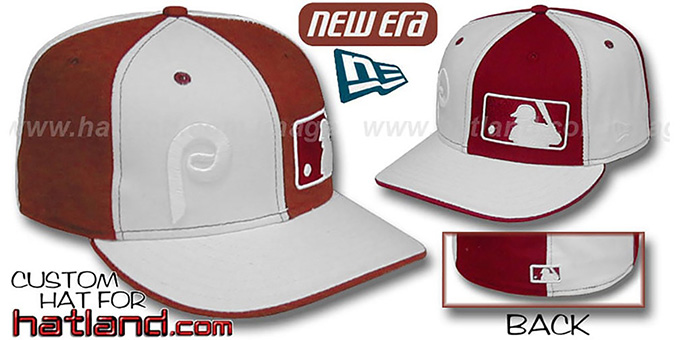 Phillies 'DOUBLE WHAMMY' White-Maroon Fitted Hat